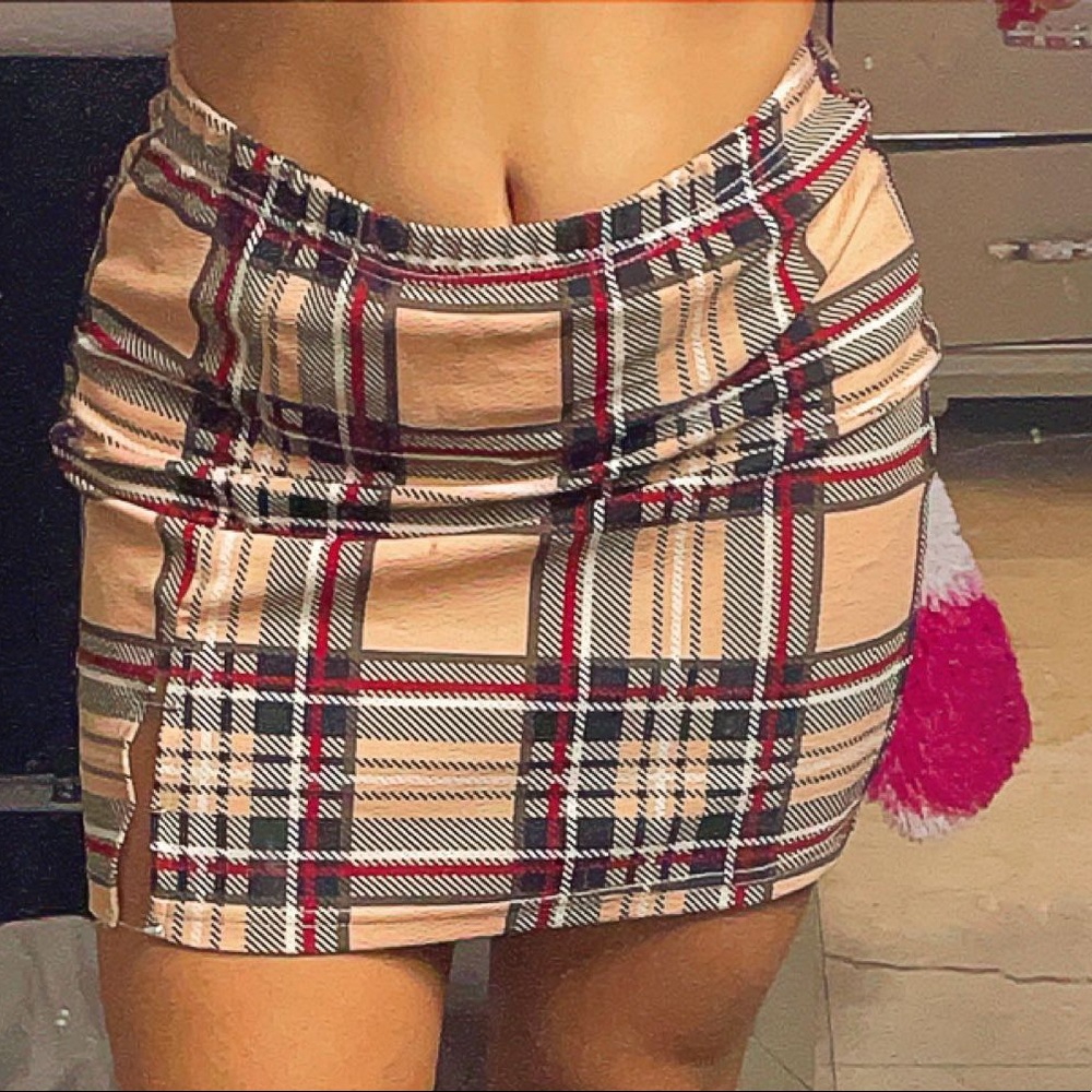 Shein plaid skirt